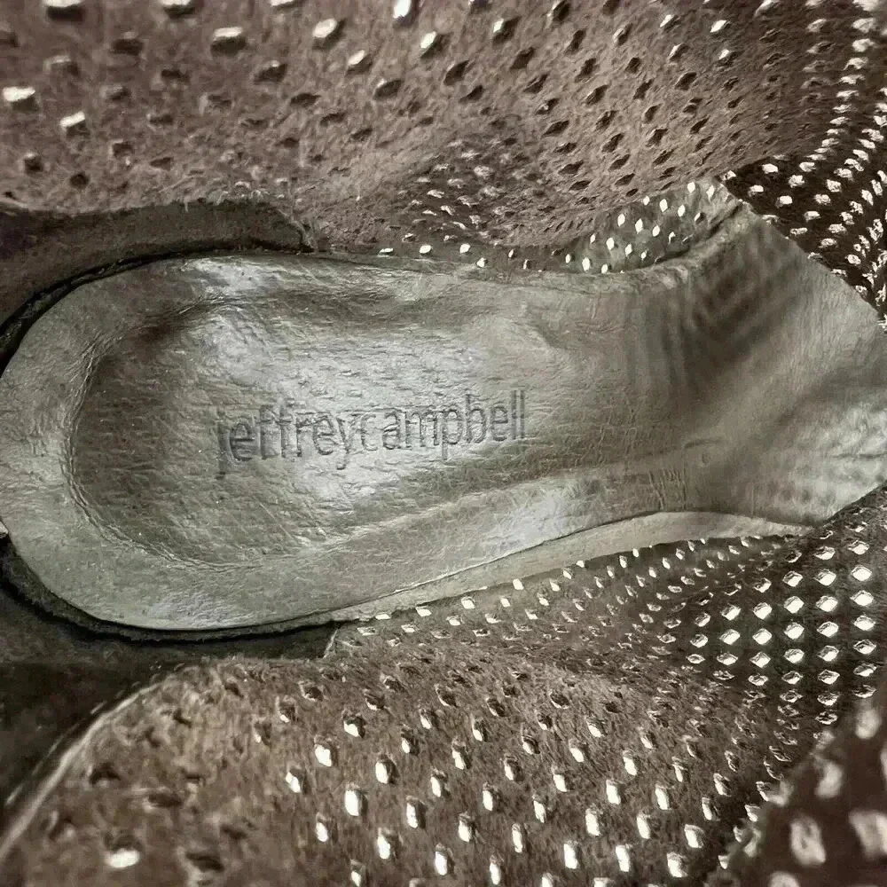JEFFREY CAMPBELL Jenelle Laser Cut Soft Leather Bootie‎ women's 9.5 M Block Heel